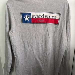 Vineyard Vines Texas Flag Gray Long Sleeve Tee